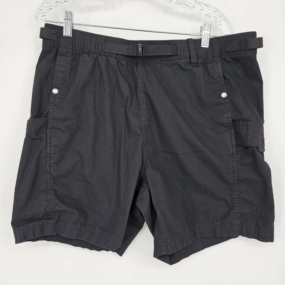 North Face Shorts Mens Large Belted Hiking Outdoor Black Travel Cargo